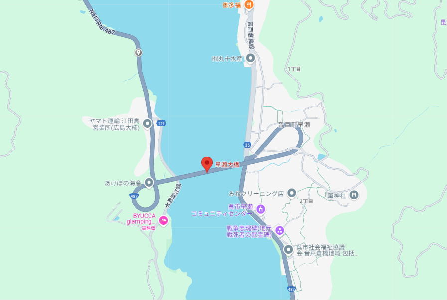 あんな本こんな本、車旅、瀬戸内のたりのたり、早瀬大橋地図
